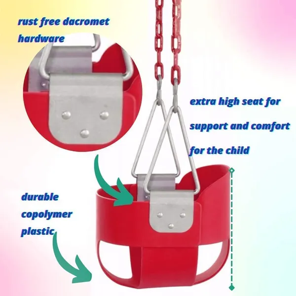 Yellow_Flexible_High_Back_Full_Bucket_Chair_Swing_For_Childrens,_Seat_Only