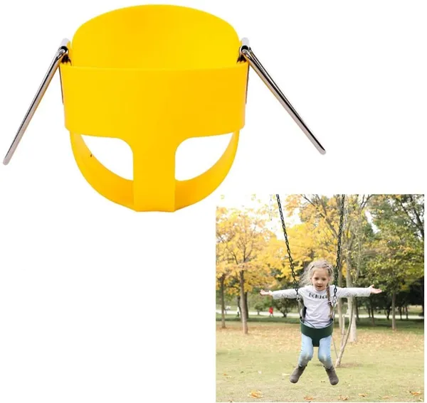 Yellow_Flexible_High_Back_Full_Bucket_Chair_Swing_For_Childrens,_Seat_Only