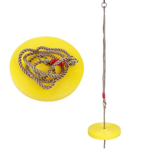 Yellow_Plastic_Disc_Hanging_Tree_Rope_Swing_Round_Seat_For_Kids_Children_Playground_Garden_Outdoor_Indoor_Play_Activity_Adjustable_Height,_Weight_Capacity_120Kg