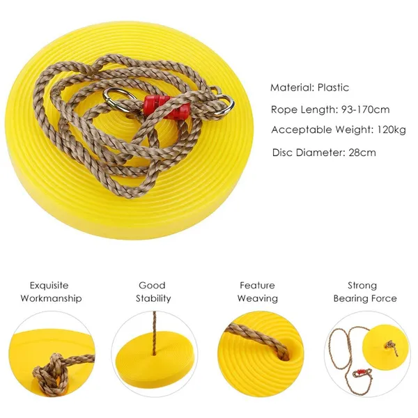 Yellow_Plastic_Disc_Hanging_Tree_Rope_Swing_Round_Seat_For_Kids_Children_Playground_Garden_Outdoor_Indoor_Play_Activity_Adjustable_Height,_Weight_Capacity_120Kg
