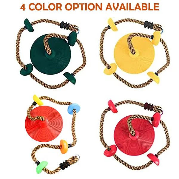 Red_Platforms_Disc_Tree_Swing_Seat_And_Climbing_Knot_Rope_With_Carabiner_Hook_For_Kids_Outdoor_Playground_Set