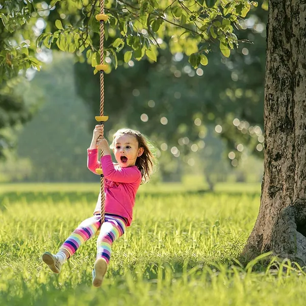 Yellow_Platforms_Disc_Tree_Swing_Seat_And_Climbing_Knot_Rope_With_Carabiner_Hook_For_Kids_Outdoor_Playground_Set