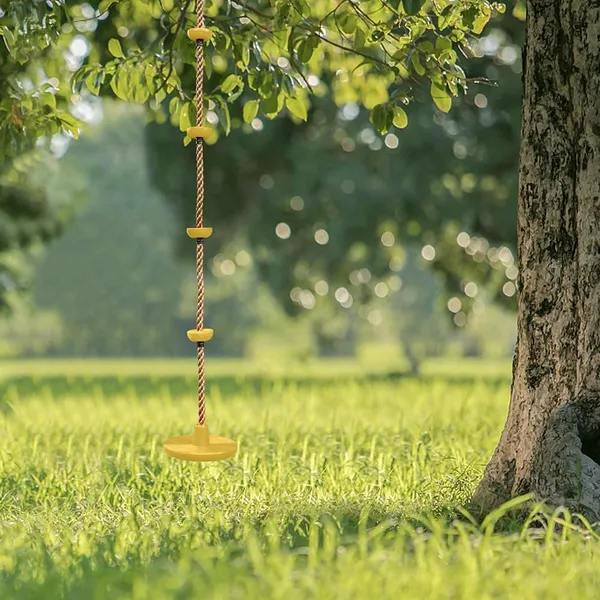 Yellow_Platforms_Disc_Tree_Swing_Seat_And_Climbing_Knot_Rope_With_Carabiner_Hook_For_Kids_Outdoor_Playground_Set