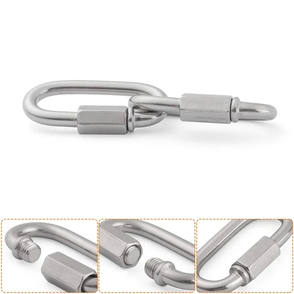 Silver_Heavy_Duty_Oval_Shape_Stainless_Steel_Screw_Link_Snap_Hook_Carabiner_&_Hook_Swing_Connector_Multipurpose,_Snaphook_For_Weight-Lifting_Mountain_Swinging_Climbing_Gym_(Pack_Of_2)