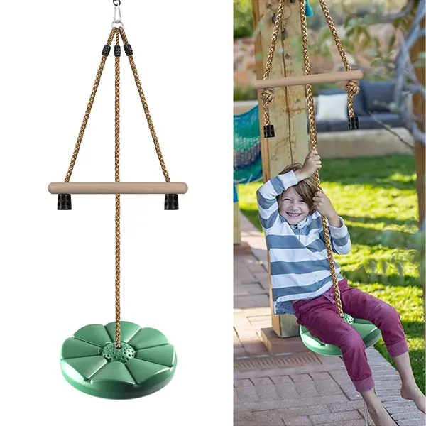 Green_Disc_Swing_For_Kids,_Swing_Set_Accessories,_Height_Adjustable_Gym_Monkey_Bars,_Tree_Swing_For_Backyard