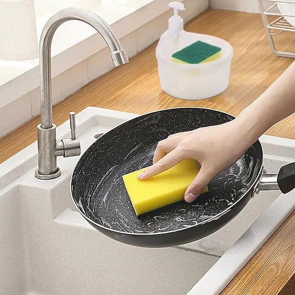 Multicolor_Plastic_Double_Layer_2_In_1_Liquid_Soap_Dispenser,_Kitchen_Sink,Dishwash,_Dispenser_With_Pump_And_Sponge