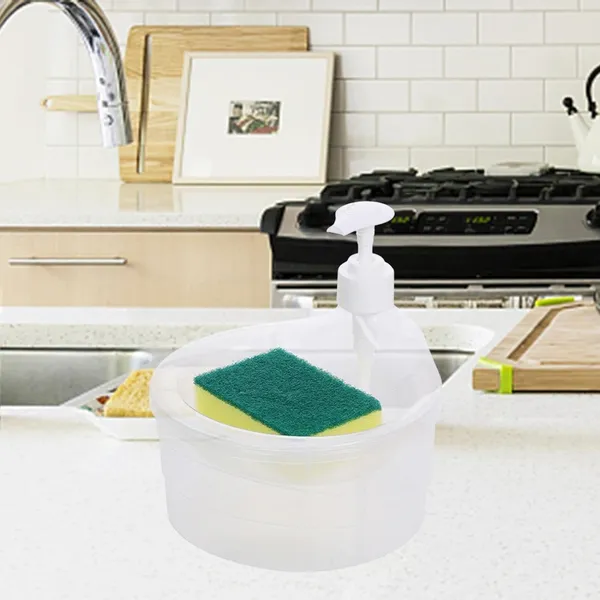 Multicolor_Plastic_Double_Layer_2_In_1_Liquid_Soap_Dispenser,_Kitchen_Sink,Dishwash,_Dispenser_With_Pump_And_Sponge