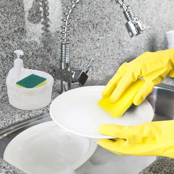 Multicolor_Plastic_Double_Layer_2_In_1_Liquid_Soap_Dispenser,_Kitchen_Sink,Dishwash,_Dispenser_With_Pump_And_Sponge