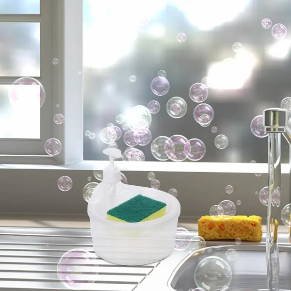 Multicolor_Plastic_Double_Layer_2_In_1_Liquid_Soap_Dispenser,_Kitchen_Sink,Dishwash,_Dispenser_With_Pump_And_Sponge