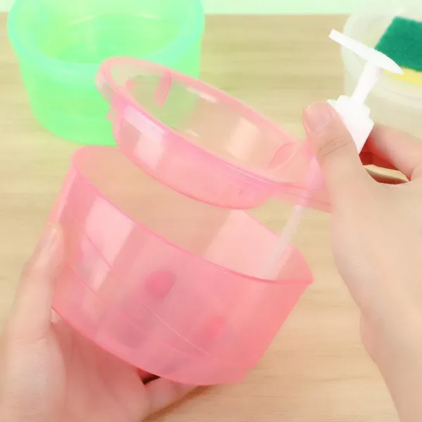 Multicolor_Plastic_Double_Layer_2_In_1_Liquid_Soap_Dispenser,_Kitchen_Sink,Dishwash,_Dispenser_With_Pump_And_Sponge
