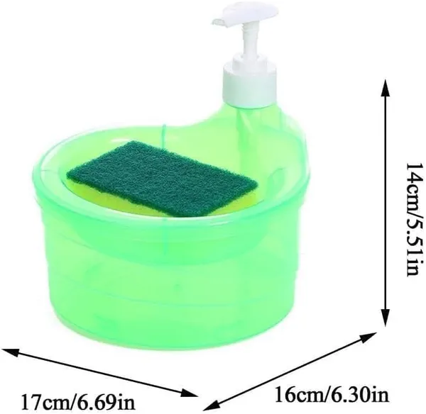 Multicolor_Plastic_Double_Layer_2_In_1_Liquid_Soap_Dispenser,_Kitchen_Sink,Dishwash,_Dispenser_With_Pump_And_Sponge