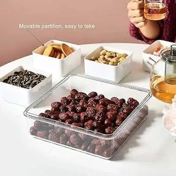 White_Polypropylene_Polypropylene_Storage_Serving_Trays_For_Divided_Veggie_Tray_With_Lid_Sealed_Sectioned_Snack_Serving_Platter_Storage_With_4_Compartments_Snackle_Box