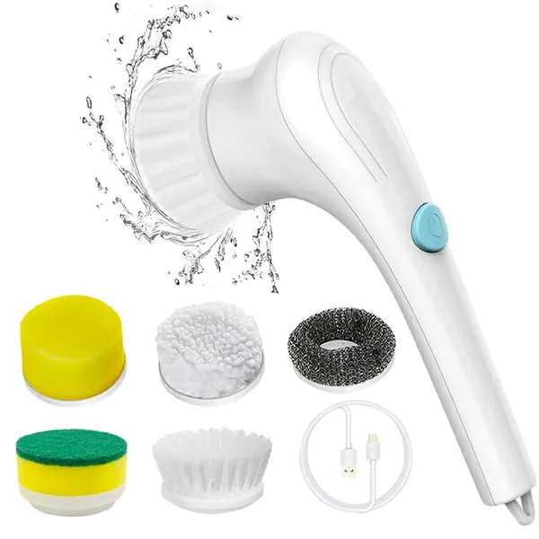 White_Plastic_Magic_Brush_7_In_1_Electric_Spin_Scrubber_Cleaning_Brush_Cordless_Power_With_5_Replaceable_Brush_Handheld_Power_Shower_Scrubber_For_Bathtub,_Floor,_Wall,_Tile,_Toilet,_Window,Sink