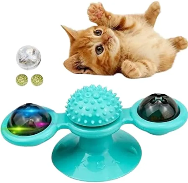 Green_Plastic_Windmill_Cat_Toys,_Turntable_Interactive_Cat_Toy_With_Suction_Cup_Brush_For_Cat_Tooth_Cleaning_Scratching,_Wall_Mount_Cat_Spinner_With_Rotatable_Toy_Ball