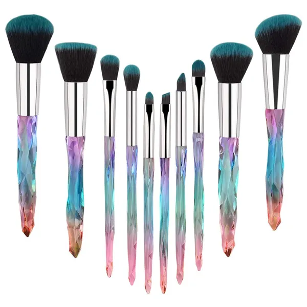 Multicolor_Acrylic_Makeup_Brushes_Crystal_Handle,_Make_Up_Brush_10Pcs_Professional_Diamond_Cosmetic_Brush_Set_For_Kabuki_Concealer_Face_Powder_Eye_Shadow_Highlight_Blue_Unicorn_Brush_Kit_For_Make_Up