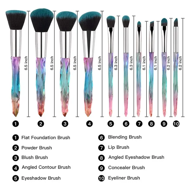 Multicolor_Acrylic_Makeup_Brushes_Crystal_Handle,_Make_Up_Brush_10Pcs_Professional_Diamond_Cosmetic_Brush_Set_For_Kabuki_Concealer_Face_Powder_Eye_Shadow_Highlight_Blue_Unicorn_Brush_Kit_For_Make_Up