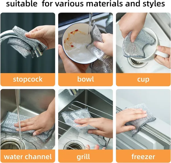 Silver_Microfiber_Heavy_Duty_Non-Scratch_Dish_Scrubbers_For_Cleaning_Dishes_&_Sinks,_Pots,_Pans_(4Pcs)
