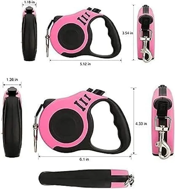 Multicolor_Plastic_Dog_Leash,_Walking_Jogging_Training_Leash_For_Small_Medium_Dogs,_Polyester_Tape_With_Hand_Grip_And_One_Button_Brake_&_Lock