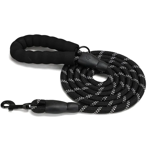 Black_Nylon_Heavy_Duty_Nylon_Dog_Leash_|_Anti_Slip_Padded_Handle_Long_Dog_Leash_|_Highly_Reflective_Leash_For_Dogs_|_Dog_Rope_For_Medium_&_Large_Dogs_|_Dog_Training_Leash