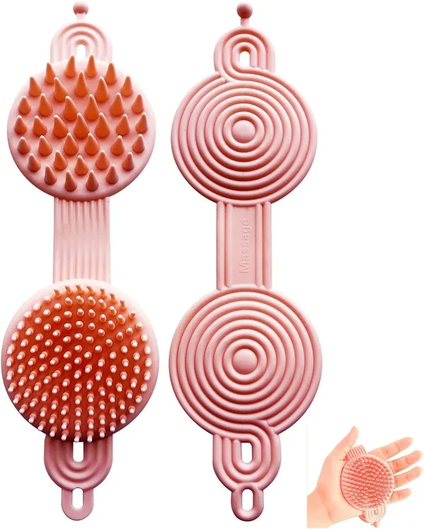 Pink_Silicone,_Recyclable_Plastic_2_In_1_Scalp_Massager_Shampoo_Brush,_Eco-Friendly_Wheat_Straw_Body_With_Soft_Silicon_Bristles,_Scalp_Exfoliator_Dandruff_Removal,_Prevents_Hair_Loss_For_Men_&_Women