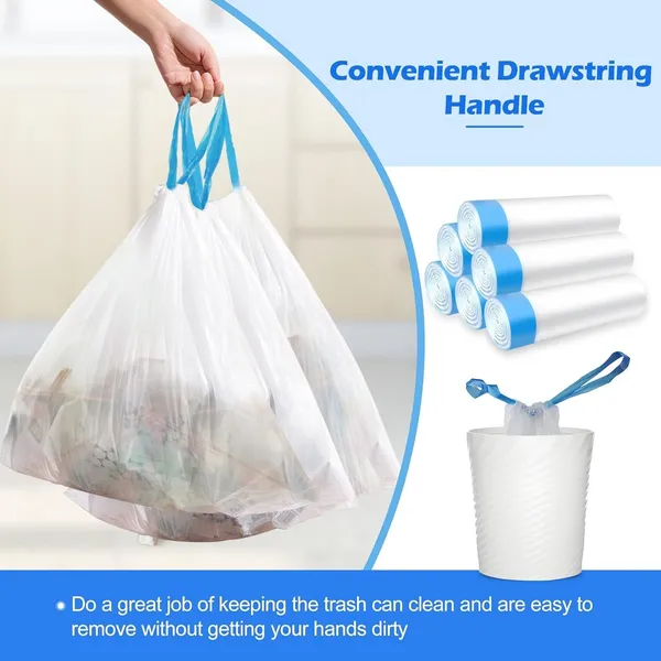 White_Plastic_Drawstring_Dustbin_Bag,_Biodegradable_Garbage_Bags_For_Dustabin,_Trash_Bag,_Medium_Kitchen_Bath_School_Bedroom_Car_Can_Office_Waste_Bin_Liners_-_75_Bags,_15_Bags_Per_Roll_Plastic
