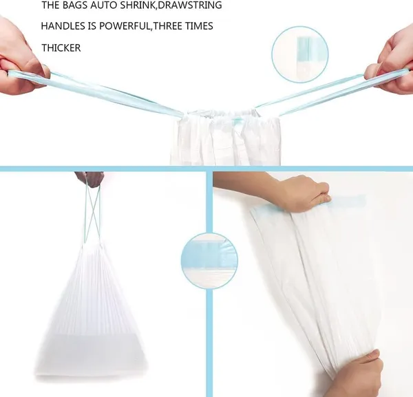 White_Plastic_Drawstring_Dustbin_Bag,_Biodegradable_Garbage_Bags_For_Dustabin,_Trash_Bag,_Medium_Kitchen_Bath_School_Bedroom_Car_Can_Office_Waste_Bin_Liners_-_75_Bags,_15_Bags_Per_Roll_Plastic