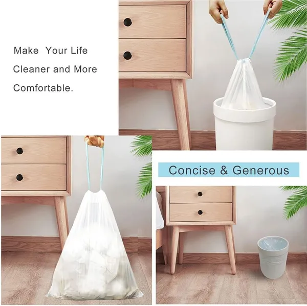 White_Plastic_Drawstring_Dustbin_Bag,_Biodegradable_Garbage_Bags_For_Dustabin,_Trash_Bag,_Medium_Kitchen_Bath_School_Bedroom_Car_Can_Office_Waste_Bin_Liners_-_75_Bags,_15_Bags_Per_Roll_Plastic