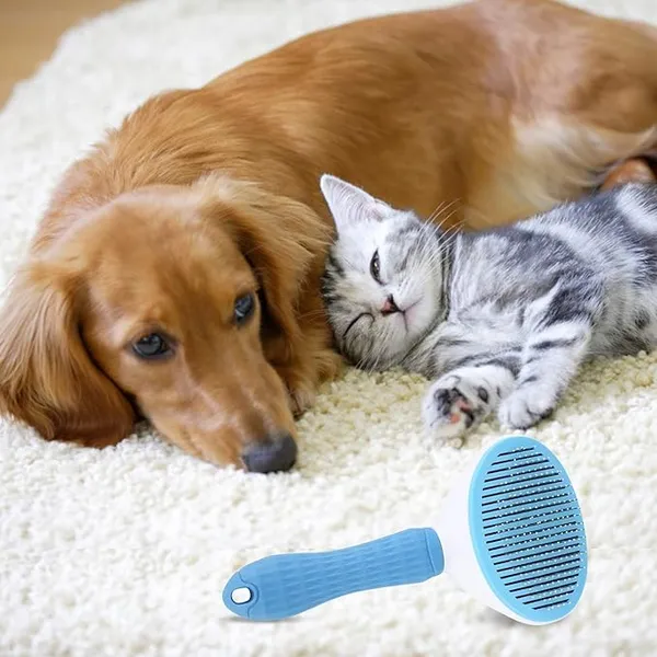 Blue_&_White_Metal_Self_Cleaning_Slicker_Brush,_Pet_Grooming_Shedding_Brush_For_Dogs_And_Cats_-_Easy_To_Remove_Loose_Undercoat,_Pet_Massaging_Tool_Suitable_For_Pets_With_Long_Or_Short_Hair