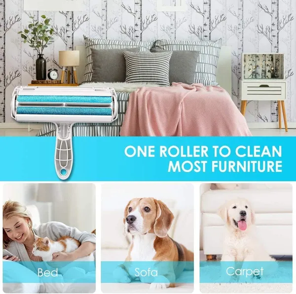 White_Nylon_Pet_Hair_Remover_-_Best_Dog_Accessories_For_Puppy_-_Lint_Roller_-_Remove_Dog,_Cat_Fur_From_Furniture,_Carpets,_Bedding_Clothing