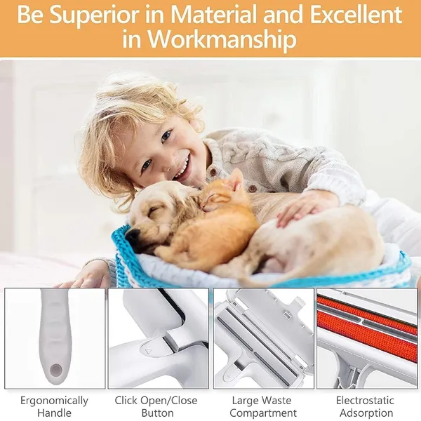 White_Nylon_Pet_Hair_Remover_-_Best_Dog_Accessories_For_Puppy_-_Lint_Roller_-_Remove_Dog,_Cat_Fur_From_Furniture,_Carpets,_Bedding_Clothing