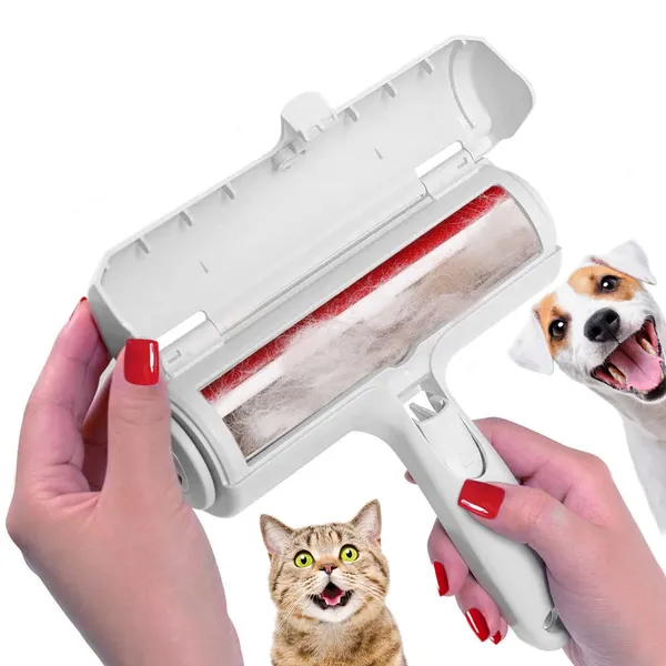 White_Nylon_Pet_Hair_Remover_-_Best_Dog_Accessories_For_Puppy_-_Lint_Roller_-_Remove_Dog,_Cat_Fur_From_Furniture,_Carpets,_Bedding_Clothing