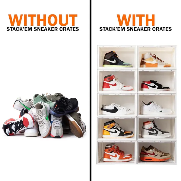 White_Strong_Polypropylene_Plastic_And_Ps_Sneaker_Storage_Box_-_Shoe_Cabinets_Rack_-_5_Tier_Collapsible_Shoe_Organiser_With_Door