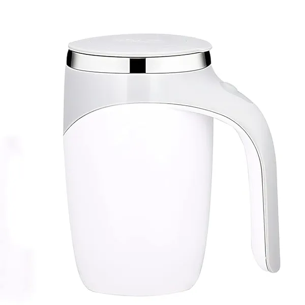 White_Stainless_Steel_Magnetic_Stirring_Coffee_Mug