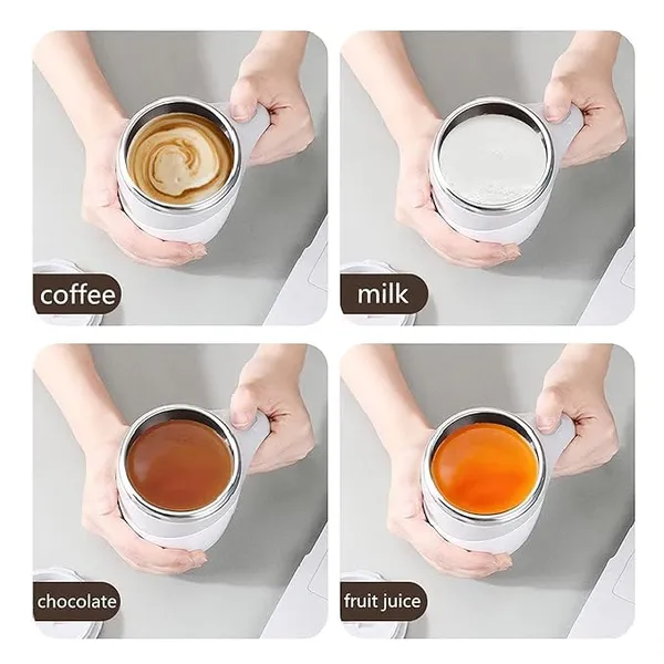 White_Stainless_Steel_Magnetic_Stirring_Coffee_Mug