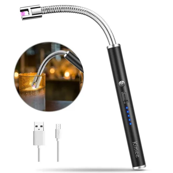 Black_Plastic_Candle_Lighter,_Usb_Electric_Lighter,_Rechargeable_Arc_Lighter_With_Led_Display,_360_Degree_Flexible_Neck_Flameless_Grill_Lighters_For_Candle_Aromatherapy_Camping_Bbq_Gas_Stoves