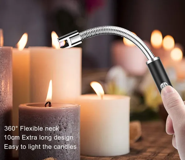 Black_Plastic_Candle_Lighter,_Usb_Electric_Lighter,_Rechargeable_Arc_Lighter_With_Led_Display,_360_Degree_Flexible_Neck_Flameless_Grill_Lighters_For_Candle_Aromatherapy_Camping_Bbq_Gas_Stoves