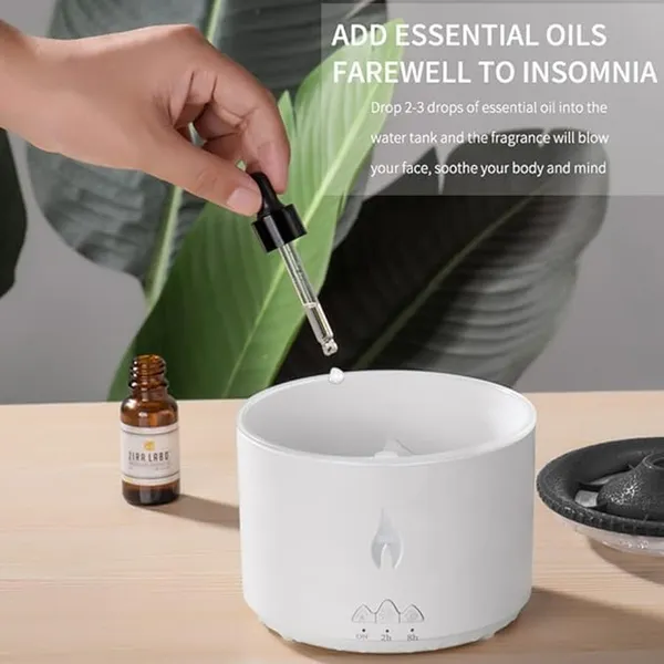 White_Stainless_Steel_Flame_Volcano_Essential_Oil_Diffuser,_360Ml_Aromatherapy_Diffuser,_Air_Humidifier,_Portable_Noiseless_Timer_Auto_Shut-Off_Aroma_Diffuser_For_Home,_Office