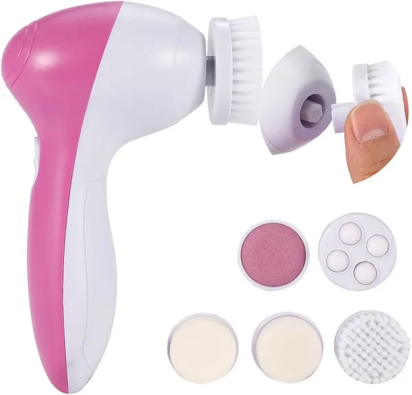 Multicolor_Plastic_Facial_Cleansing_Brush_Face_Scrubber_5_In_1_Electric_Exfoliating_Spin_Cleanser_Device_Waterproof_Deep_Cleaning_Exfoliation_Rotating_Spa_Machine