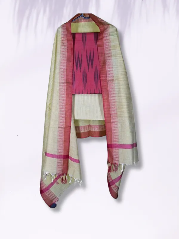 Multicolor_Cotton_Ikkat_Unstitched_Salwar_Suit_Dress_Material_Set_With_Dupatta_For_Women