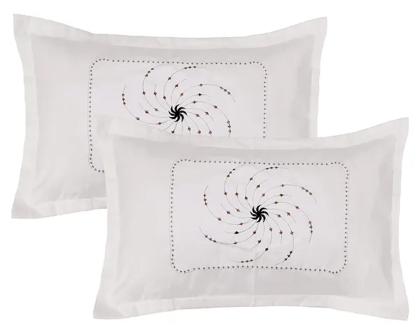 White_Beige_Embroided_Pillow_Covers_King_Size_,_2_(_70*45_cm_)