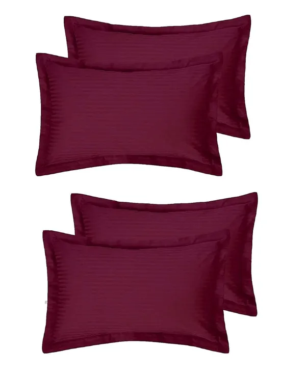 Set_Of_4_Wine_Stripes_Cotton_Pillow_Cover_King_Size__(_70*45_cm_)