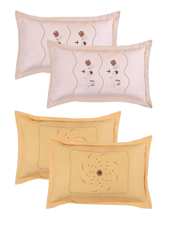 Set_Of_4_Cream_Beige_Embroidery_Pillow_Cover_King_Size_(_70*45_cm_)
