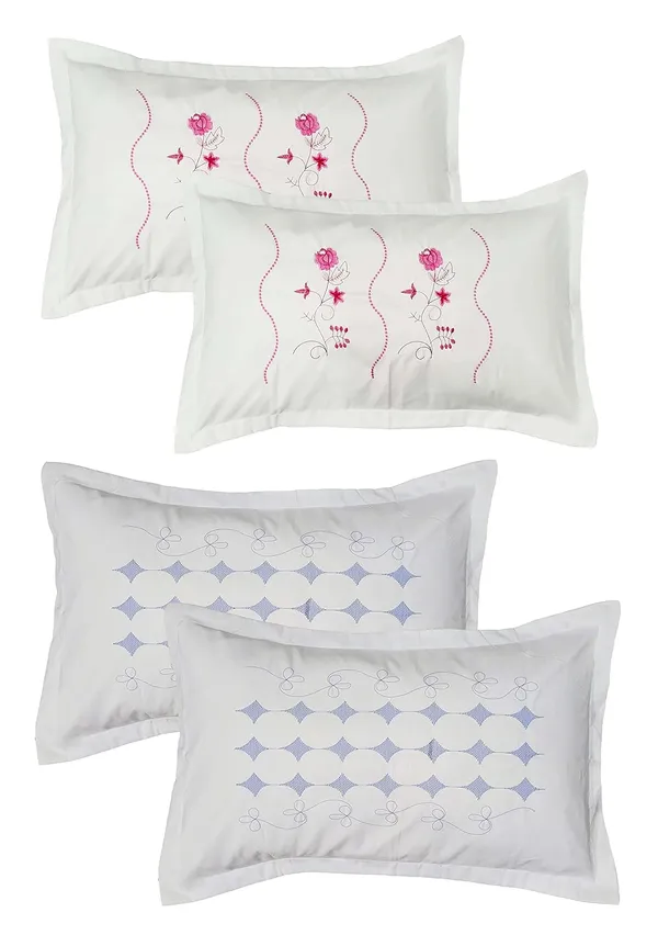 White_Pink_Blue_Embroided_Pillow_Covers_King_Size_(_70*45_cm_)