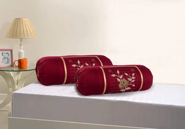 Set_of_4_Piece_Maroon_Piece_Cotton_Bolster_Cover_With_Beautiful_Rose_Embroidery