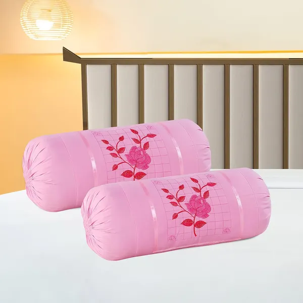 Set_Of_2_Piece_Pink_Piece_Cotton_Bolster_Cover__Beautiful_Rose_Embroidery_4Piece
