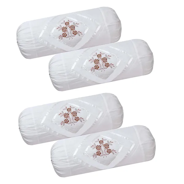 Set_Of_4_Piece_Whitebeige_Cotton_Bolster_Cover_With_Beautiful_Embroidery