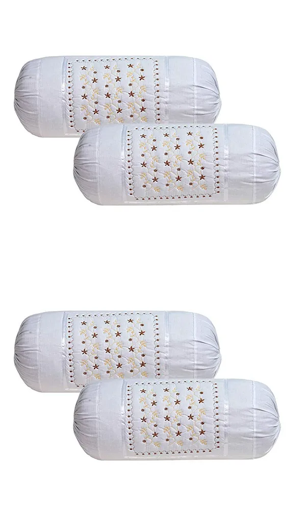 Pack_Of_4_White_Embroidered_Cotton_Bolsters_Cover