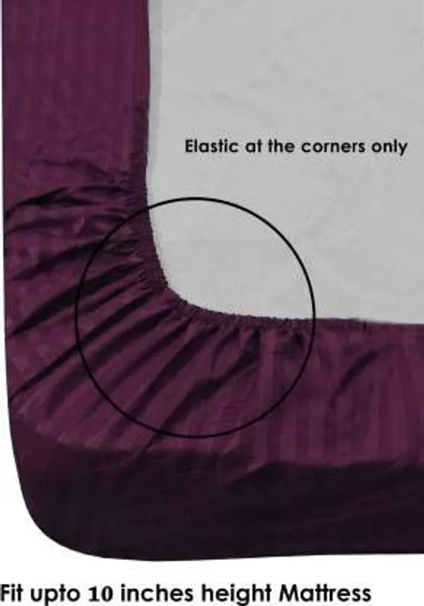 Wine_Elastic_Fitted_Stripes_King_Size_Bedsheet_With_2_Pillow_2,_Cotton_(_245*230_Cm_)