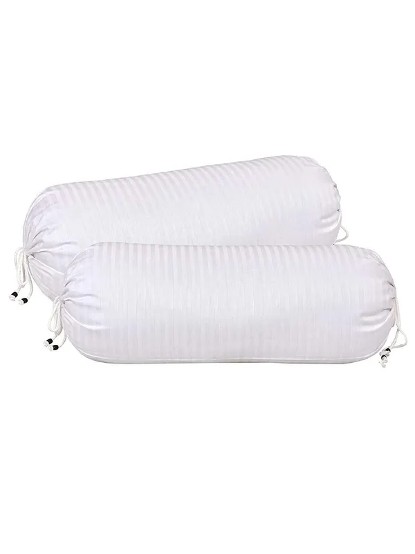 Set_Of_2_Piece_Maroon_Bolster_Cover_Satin_Stripes