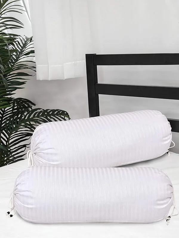 Set_Of_2_Piece_Maroon_Bolster_Cover_Satin_Stripes